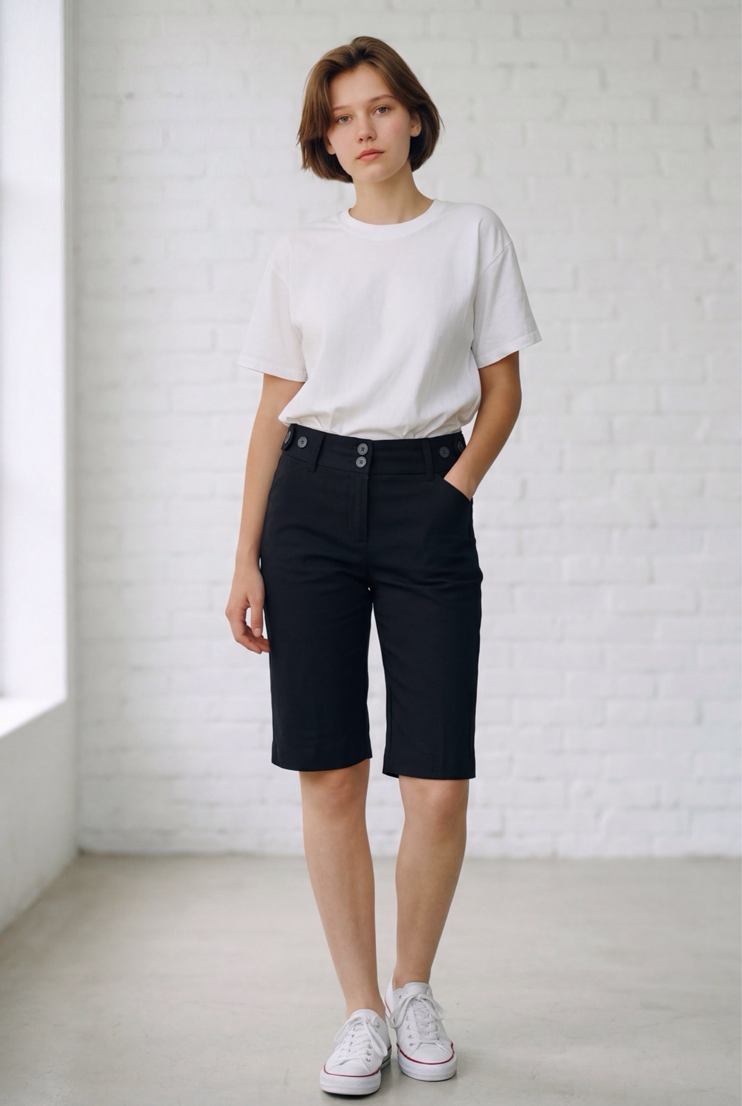 Express Design Studio Dressy Black Bermuda Shorts